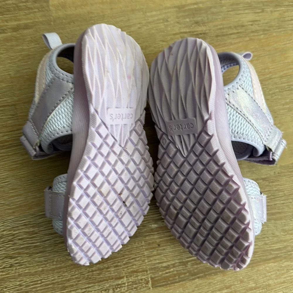 Kids Lilac Sparkle Adjustable Sandals